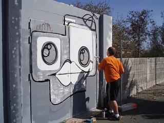 Pintando al viento en plena acción. ¡¡Sois unos genios!!